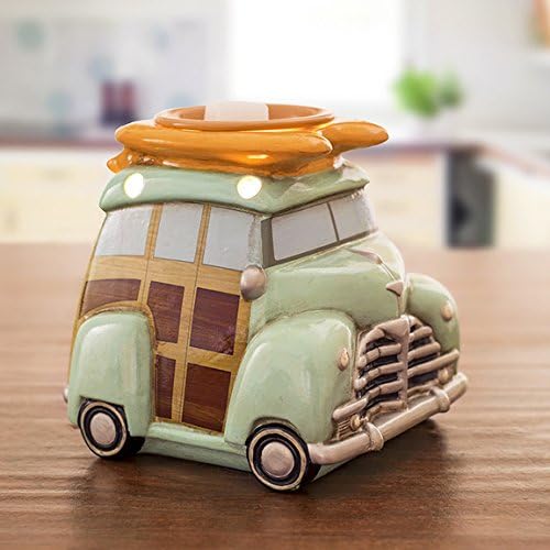 Scentsationals Retro Collection - Surf Woody Wagon - Scented Wax Warmer - Vintage Beach Car Wax Cube Melter & Burner - Electric Fragrance Home Air Freshener Gift