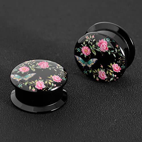 1 Pair Acrylic Solid Screw On Ear Plugs Tunnels Jesus Christ Epoxy Allergy Free 2g - 1 Inch Stretcher Art Color Portrait Drawing For Women For Men Body Piercing Jewelry