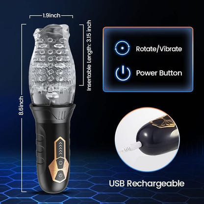 Gluck Gluck 3000 Machine Gawk Gawk 3000 Hawk Gawk3000 300 Gwak Gwak Male Rose Toy for Men, Male masturbator Stroker Automatic Pleasure Machine Sucking Cyclone Blowjob Stimulator 360° Rotation, Clear