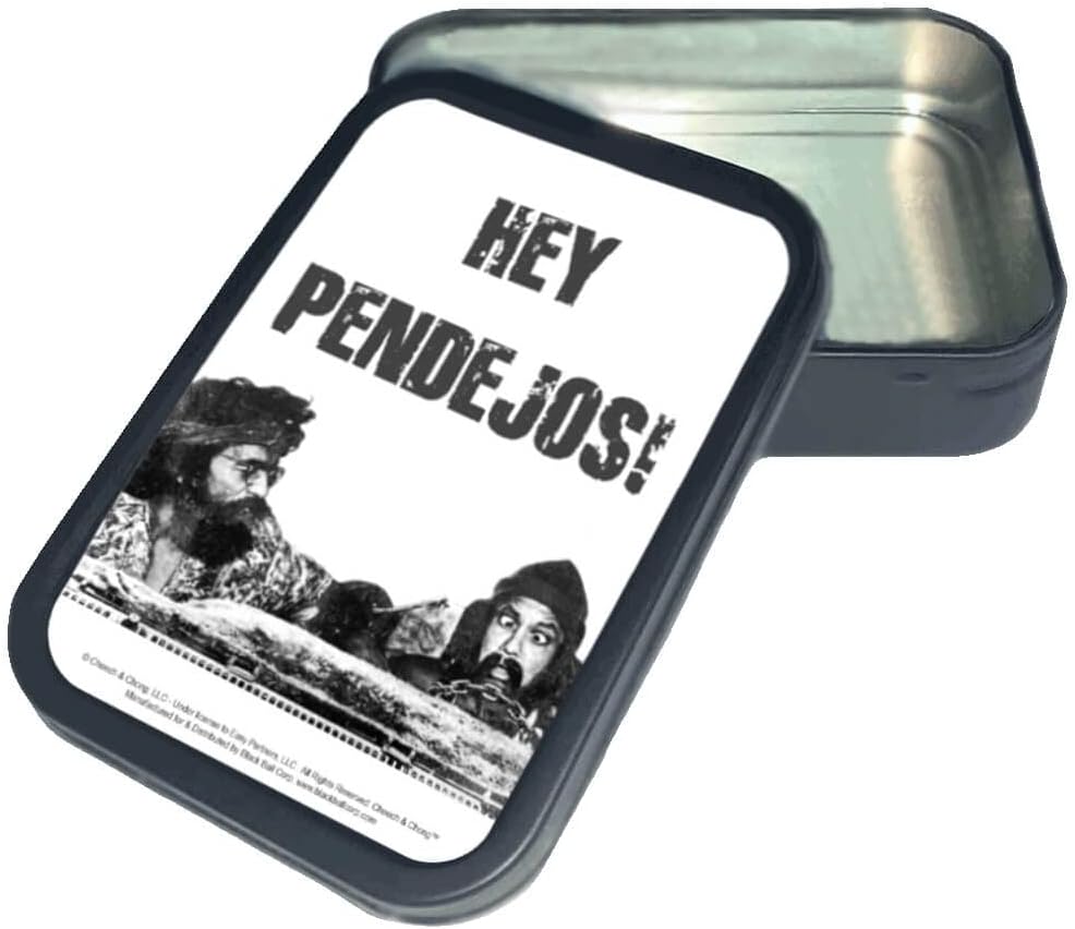 Stash Tins - Cheech & Chong - Hey Pendejos! Storage Container 4.37" L x 3.5" W x 1" H