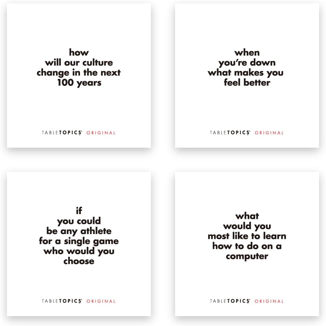 TableTopics - The Original - Conversation Starter Cards - 135 Questions to Break the Ice & Build Connection with Friends, Family, Workmates at Home, Parties, & Meetings