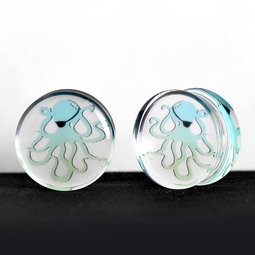 2 PCS Resin Acrylic Transparent Screw Tunnels Ear Expander Stretcher Piercing Ear Gauges