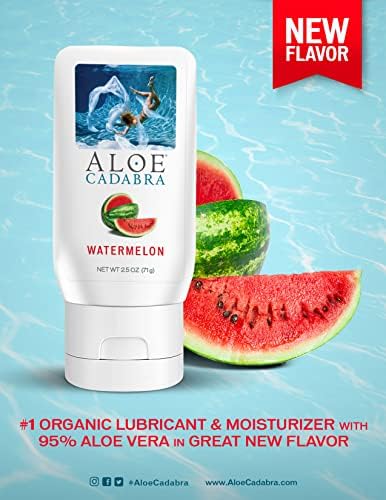 Aloe Cadabra Natural Water Based Personal Lubricant and Vaginal Moisturizer, Organic Aloe Lube for Men, Women and Couples, Non-Staining, pH Balanced (Unscented 2.5 Ounces, 1 Pack)