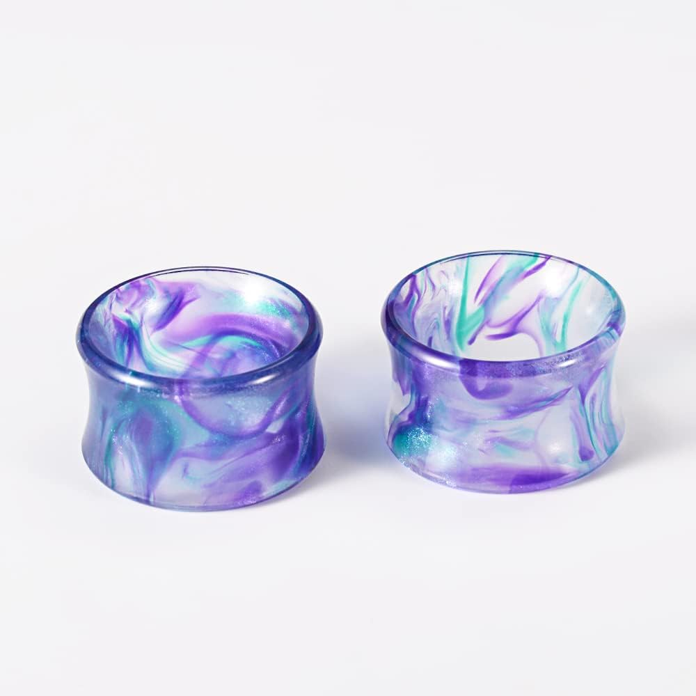 1 Pair Acrylic Smoke Solid Double Flare Ear Gauges Tunnels 8mm-25mm Stretcher PurpleGreen Grey Red Woman Man Body Piercing Jewelry
