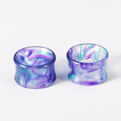 1 Pair Acrylic Smoke Solid Double Flare Ear Gauges Tunnels 8mm-25mm Stretcher PurpleGreen Grey Red Woman Man Body Piercing Jewelry