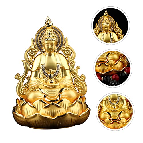 Ornaments Gold Trim Diffuser for Essential Oils Diffusers for Essential Oils Kwan Figurine Fragrance Diffuser Feng Shui Statue Car Aroma Holder Car Adornment Perfume Base Alloy