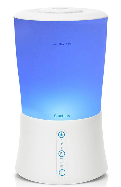 BlueHills Premium 2000 ML XL Essential Oil Diffuser Aromatherapy Humidifier for Large Room Home 40 Hour Run Huge Coverage Area 2 Liter Extra Large Capacity Diffuser Dark Wood Grain (E003)