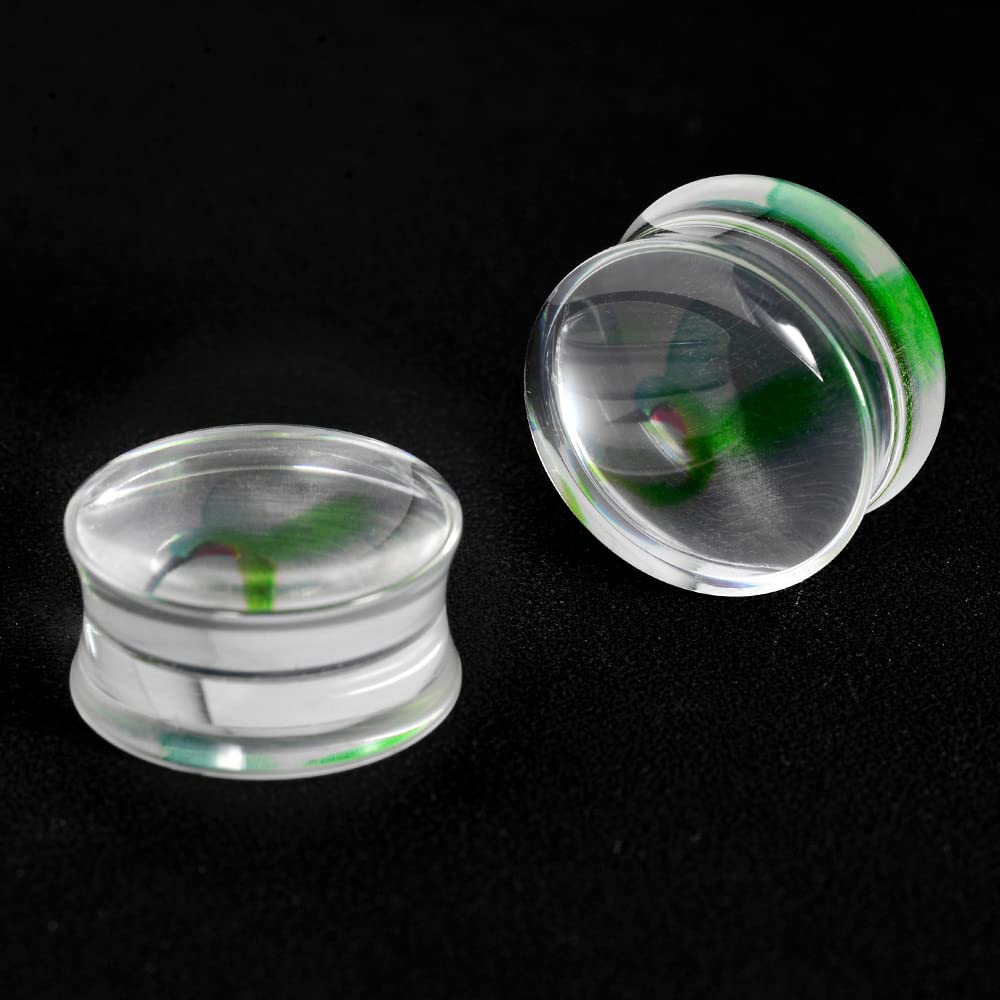 2 PCS Resin Acrylic Transparent Screw Tunnels Ear Expander Stretcher Piercing Ear Gauges