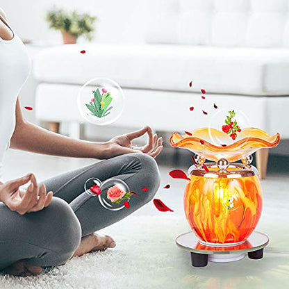HUNANBANG 3 in 1 Electric Oil Diffuser Warmer Scented Wax Warmer Candle Wax Melt Warmer Wax Melter Fragrance Wax Burner(LW-Purple2)