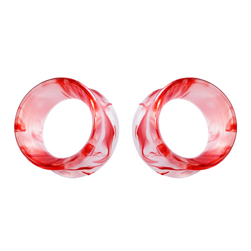 1 Pair Acrylic Smoke Solid Double Flare Ear Gauges Tunnels 8mm-25mm Stretcher PurpleGreen Grey Red Woman Man Body Piercing Jewelry