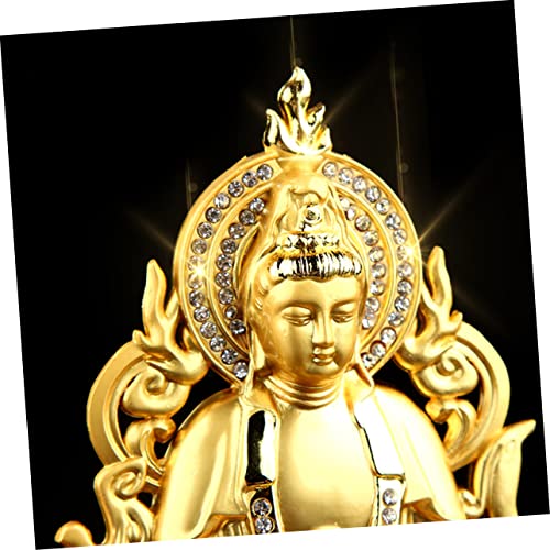 Ornaments Gold Trim Diffuser for Essential Oils Diffusers for Essential Oils Kwan Figurine Fragrance Diffuser Feng Shui Statue Car Aroma Holder Car Adornment Perfume Base Alloy