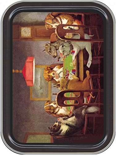 Stash Tins - Dogs Playing Poker Storage Container 4.37" L x 3.5" W x 1" H