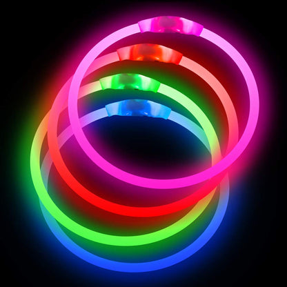 BSeen LED Pet Collar, USB Rechargeable, Glowing for Night Safety, Fashion Light up Collar for Small Medium Large Dogs (Pink)