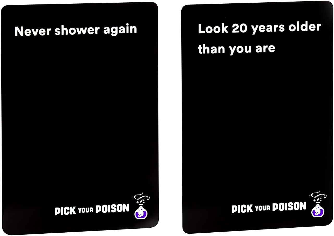 Pick Your Poison Party Game - The “What Would You Rather Do?” Family Card Game - for Kids, Adults, and Families, Great for a Halloween Party or a Fun Game Night with Friends