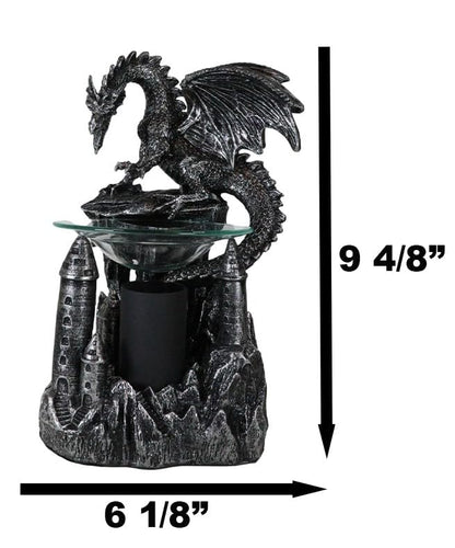 Ebros Smaug Castle Guardian Dragon Electric Oil Diffuser Burner Tart Warmer Aroma Scent Statue 9.5" Tall Figurine Dungeons and Dragons Decorative Decor for Aromatherapy Accessory Halloween Prop
