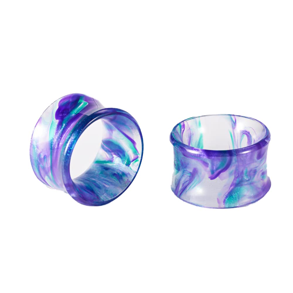 1 Pair Acrylic Smoke Solid Double Flare Ear Gauges Tunnels 8mm-25mm Stretcher PurpleGreen Grey Red Woman Man Body Piercing Jewelry