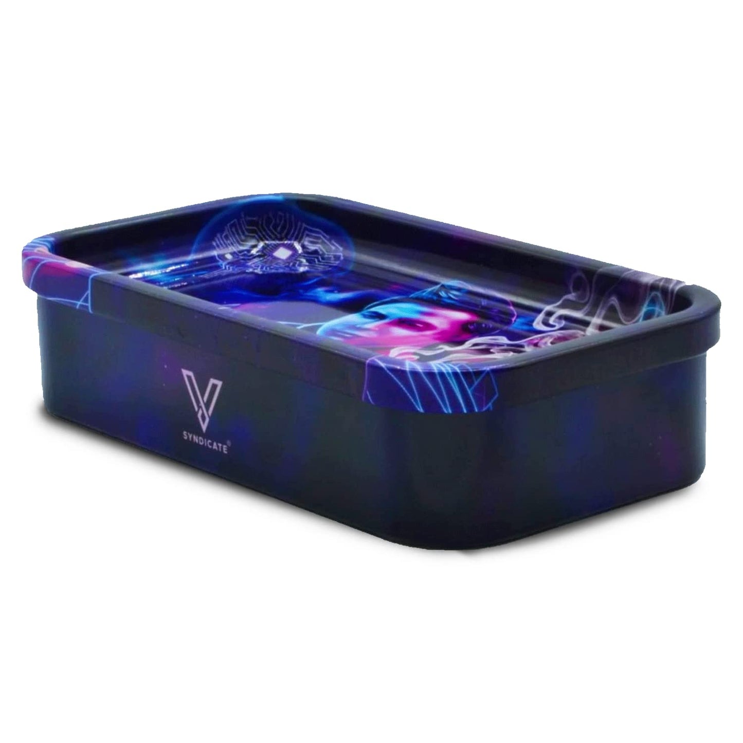 V. Syndicate 5" x 2.8" x 1.5" Mini Metal Storage Box with Lid - Airtight Lid to Avoid Moisture - Flex Your Style with 360 Print of Original Interactive Artwork on All Sides (Syndicase 2.0, Dank Diva)