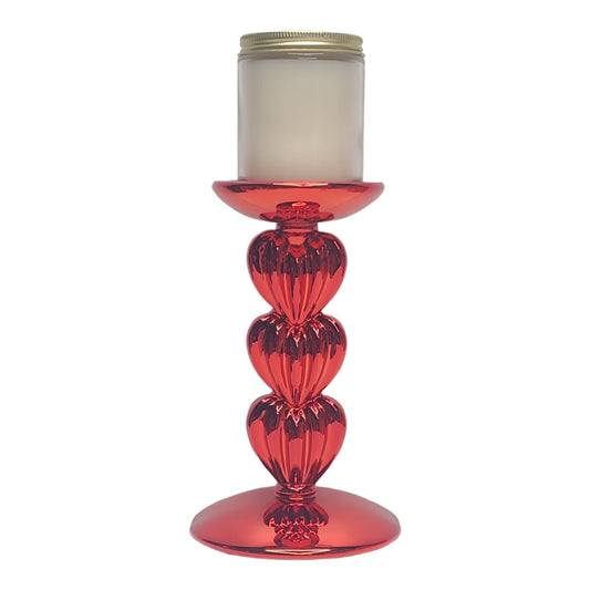 Bath and Body Works Red Hearts Single Wick Light Up Candle Holder Pedestal (Red Hearts)