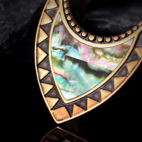 2PCS Opening Saddle Plugs Opal Ear Gauges Tunnels For Sretcher Expander Ears Elegant Floral Double Flared Piercing Earrings For Women 0g-1"