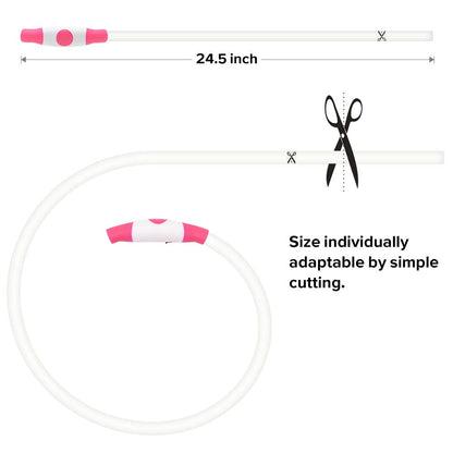 BSeen LED Pet Collar, USB Rechargeable, Glowing for Night Safety, Fashion Light up Collar for Small Medium Large Dogs (Pink)