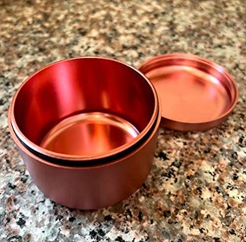 Brando Moon Rose Gold Pocket Storage Case Container Smell Proof and Air Tight - Easy to Carry and Best Way to Preserve Coffee - 2.1 x 1.8”