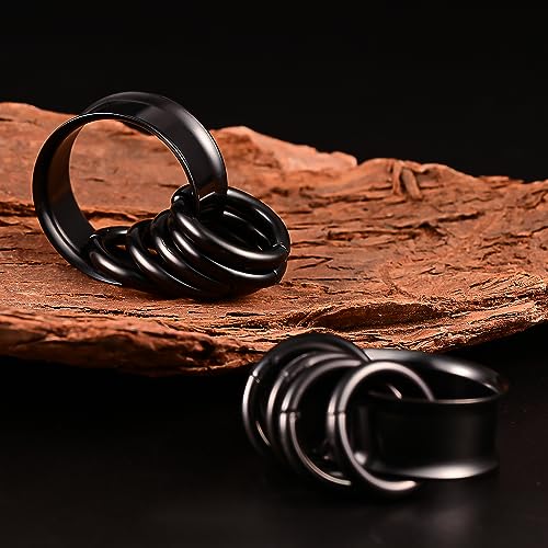 2PCS Ear Tunnels Plugs Gauges with 10PCS Nose Rings 316 Stainless Steel Hypoallergenic Earrings Expanders for Stretched Piercing Body Jewelry