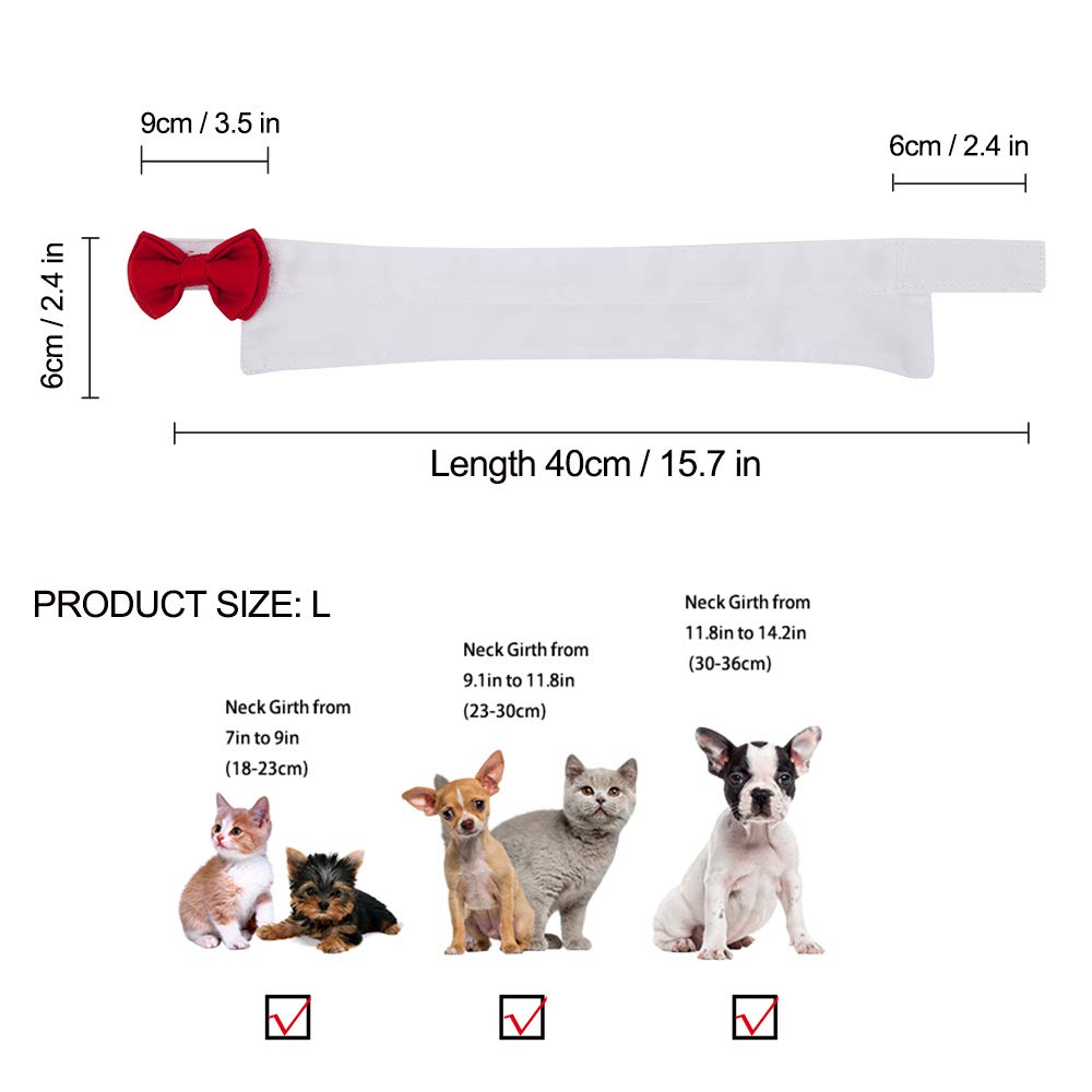 Handcrafted Adjustable Formal Pet Bowtie Collar Neck Tie for Dogs & Cats (S, Black)