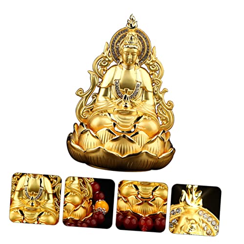 Ornaments Gold Trim Diffuser for Essential Oils Diffusers for Essential Oils Kwan Figurine Fragrance Diffuser Feng Shui Statue Car Aroma Holder Car Adornment Perfume Base Alloy