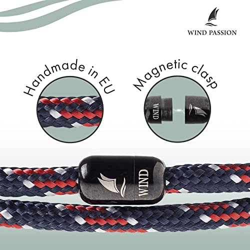 Wind Passion - Black Paracord Men’s Bracelet, Durable Rope Wristband for Men, Versatile Pulseras Para Hombres - Waterproof, Magnetic Clasp, Ideal for Outdoor & Fashion