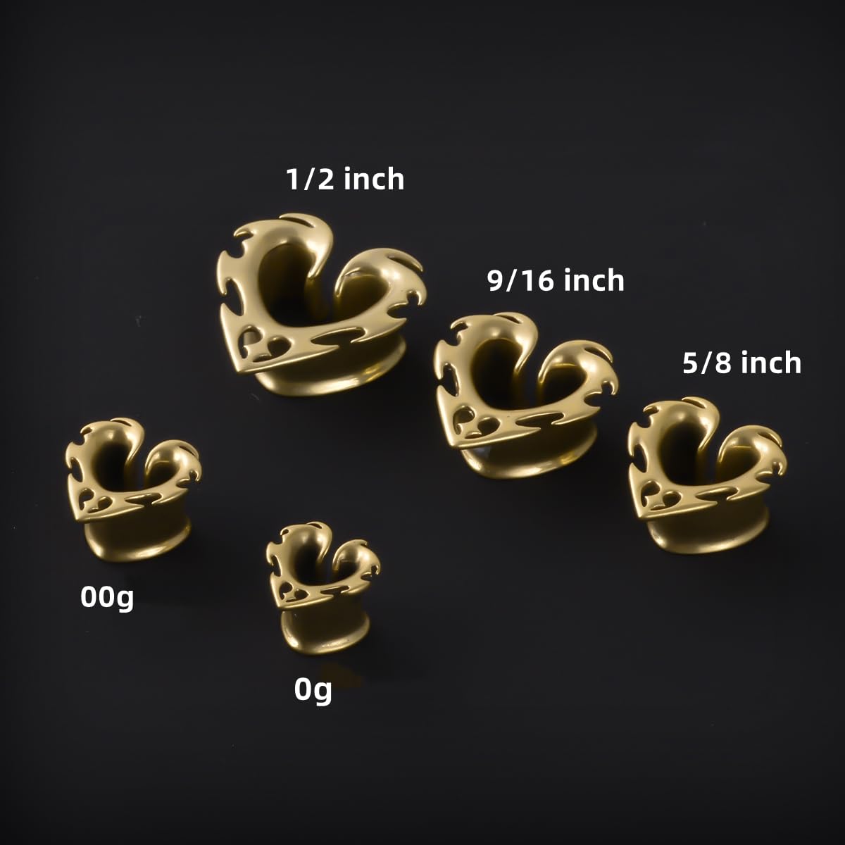 2PCS Ear Gauge Brass Double Flared Plug Gauge For Ear Face Mask Cool Ear Tunnels Punk Unique Ear Stretcher Expander Women Men Body Piercing Jewelry