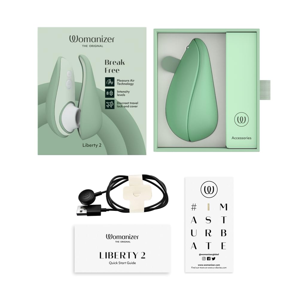 Womanizer Liberty 2 Pleasure Air Clit Sucker | Clitoral Stimulator | Sucking Vibrator for Women & Couples | Clitoris Suction Sexual Pleasure Device | Adult Sex Toys for Woman | Use Lube | Purple