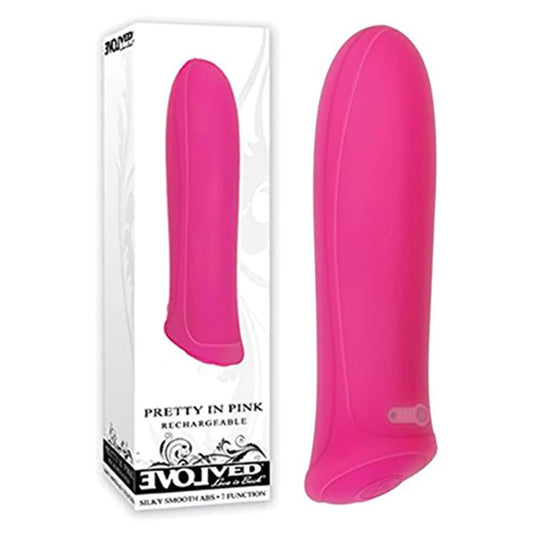 Evolved Pretty in Pink Silicone Rechargeable Personal Vibrator, 3.5 Inch, Pink