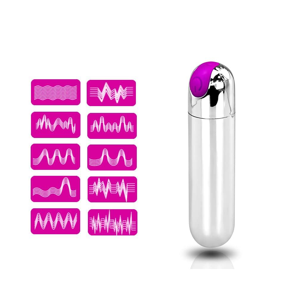 G Spot Bullet Vibrator Nipple Clitorals Stimulator USB Rechargeable for Travel - 10 Modes Portable Waterproof Mini Vaginal Anal Massager Adult Sex Toys for Women(Black)