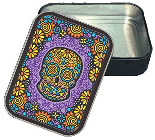 Stash Tins Day of the Dead Storage Container 4.37" L x 3.5" W x 1" H