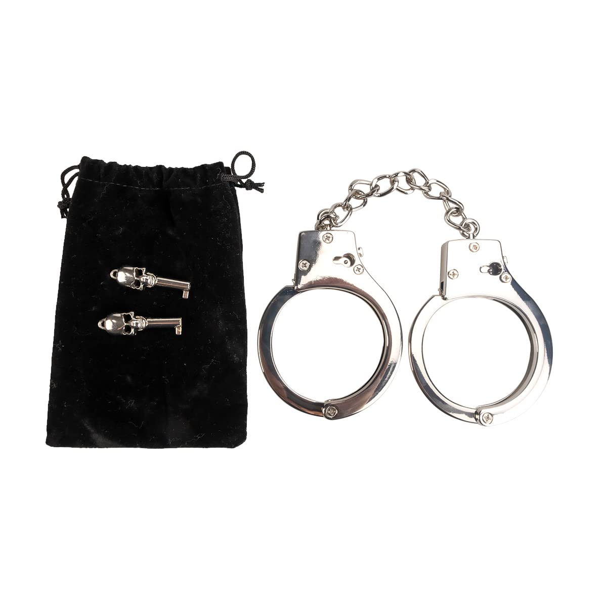 HISET Metal Handcuffs with Two Skull Keys - Prop Toy Handcuffs (Rose Gold)