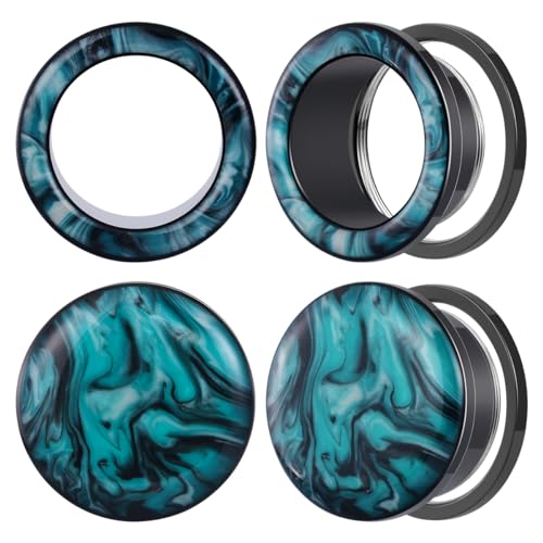 4PCS Stainless Steel Ear Gagues Ink Mixing Type Ear Tunnels and Plugs Screw Fit Expander Stretcher Piercings