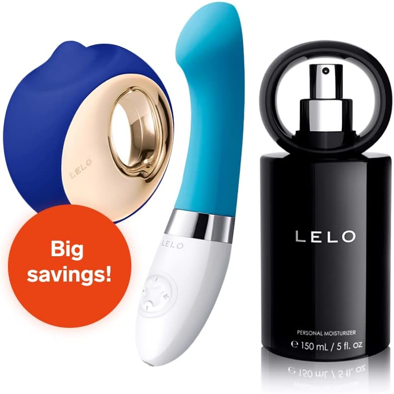 LELO Bundle: ORA 3 Midnight Blue Oral Sex Stimulator + Gigi 2 Turquoise Blue G Spot Vibrator + Free LELO Personal Moisturizer