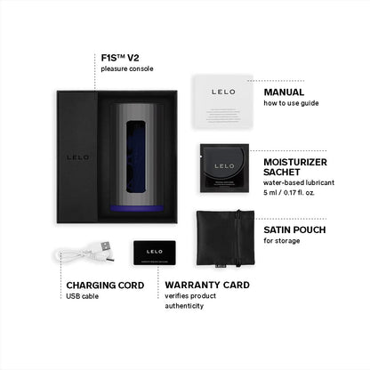 LELO F1S V2 Waterproof Male Masturbator, Male Stroker, Masturbator Sleeve, Sillicone Pocket Pussy, Sex Toy for Man, Sexual Pleasure Tools for Male, Male Sex Toy, Male Toy with 4 Vibrations, Blue
