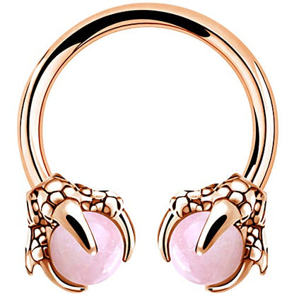 OUFER 316L Surgical Steel Circular Earrings Two White Opals Surrounded by Dragon Claws Cartilage Earing Ear Body Piercing Jewelry Helix Earrings Piercing…