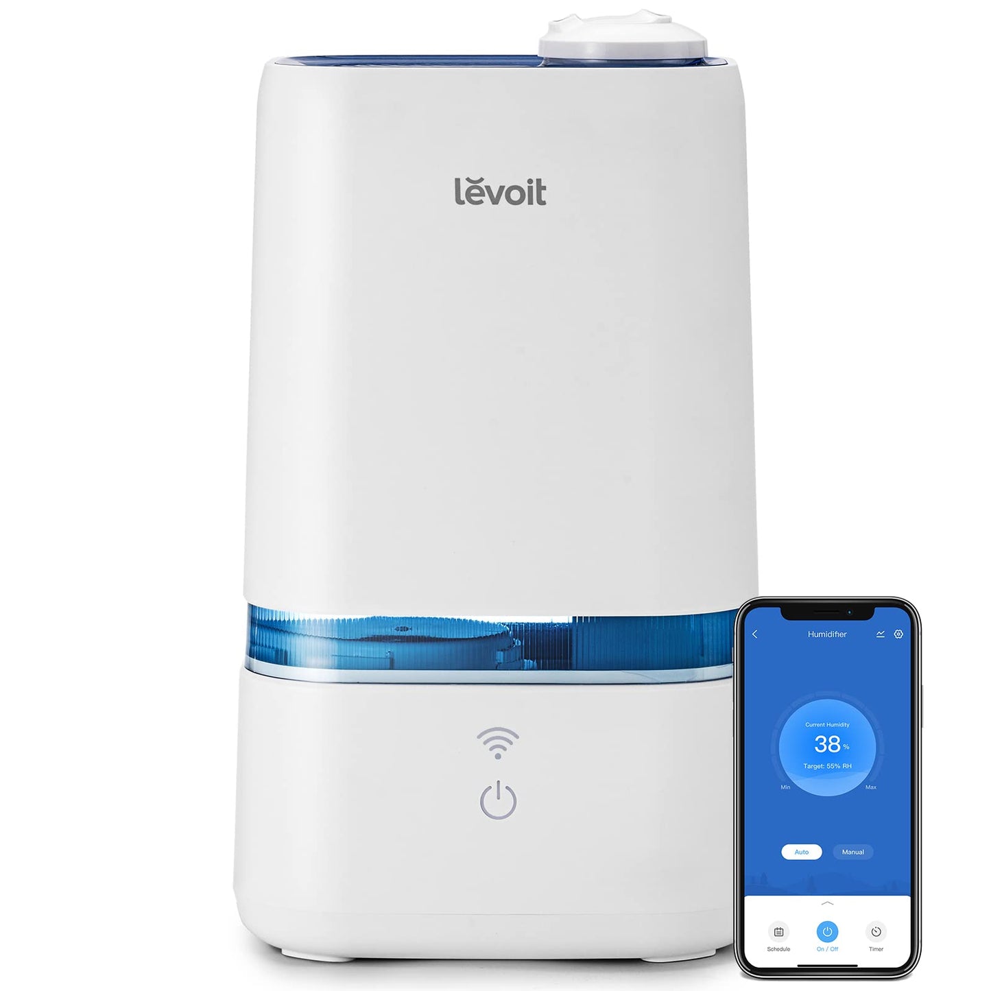 LEVOIT Humidifiers for Bedroom, Quiet (3L Water Tank) Cool Mist Top Fill Essential Oil Diffuser with 25Watt for Home Large Room, 360° Nozzle, Rapid Ultrasonic Humidification for Baby Nursery and Plant