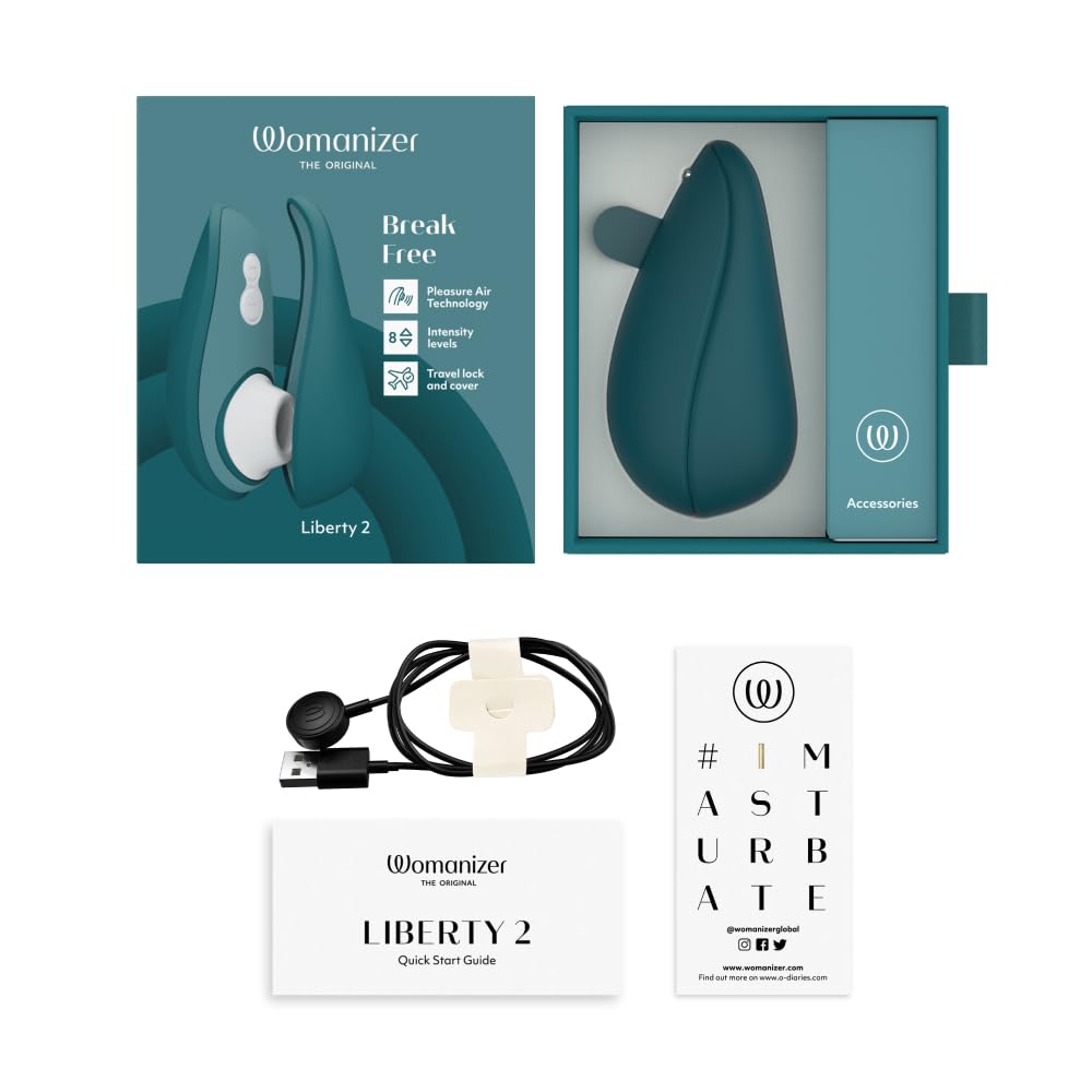 Womanizer Liberty 2 Pleasure Air Clit Sucker | Clitoral Stimulator | Sucking Vibrator for Women & Couples | Clitoris Suction Sexual Pleasure Device | Adult Sex Toys for Woman | Use Lube | Purple