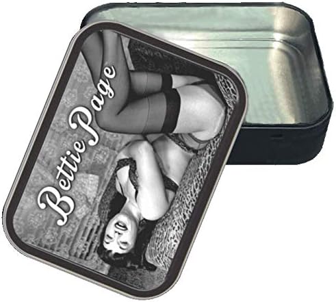 Stash Tins Bettie Page Couch Storage Container 4.37" L x 3.5" W x 1" H