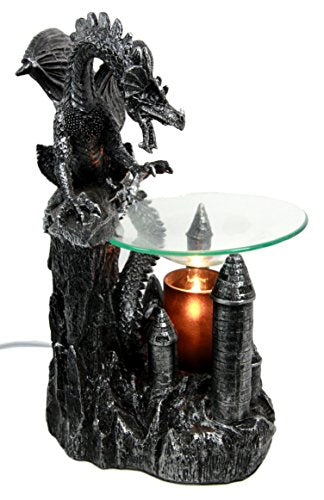Ebros Smaug Castle Guardian Dragon Electric Oil Diffuser Burner Tart Warmer Aroma Scent Statue 9.5" Tall Figurine Dungeons and Dragons Decorative Decor for Aromatherapy Accessory Halloween Prop
