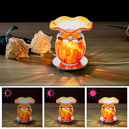 HUNANBANG 3 in 1 Electric Oil Diffuser Warmer Scented Wax Warmer Candle Wax Melt Warmer Wax Melter Fragrance Wax Burner(LW-Purple2)
