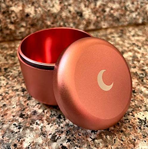 Brando Moon Rose Gold Pocket Storage Case Container Smell Proof and Air Tight - Easy to Carry and Best Way to Preserve Coffee - 2.1 x 1.8”