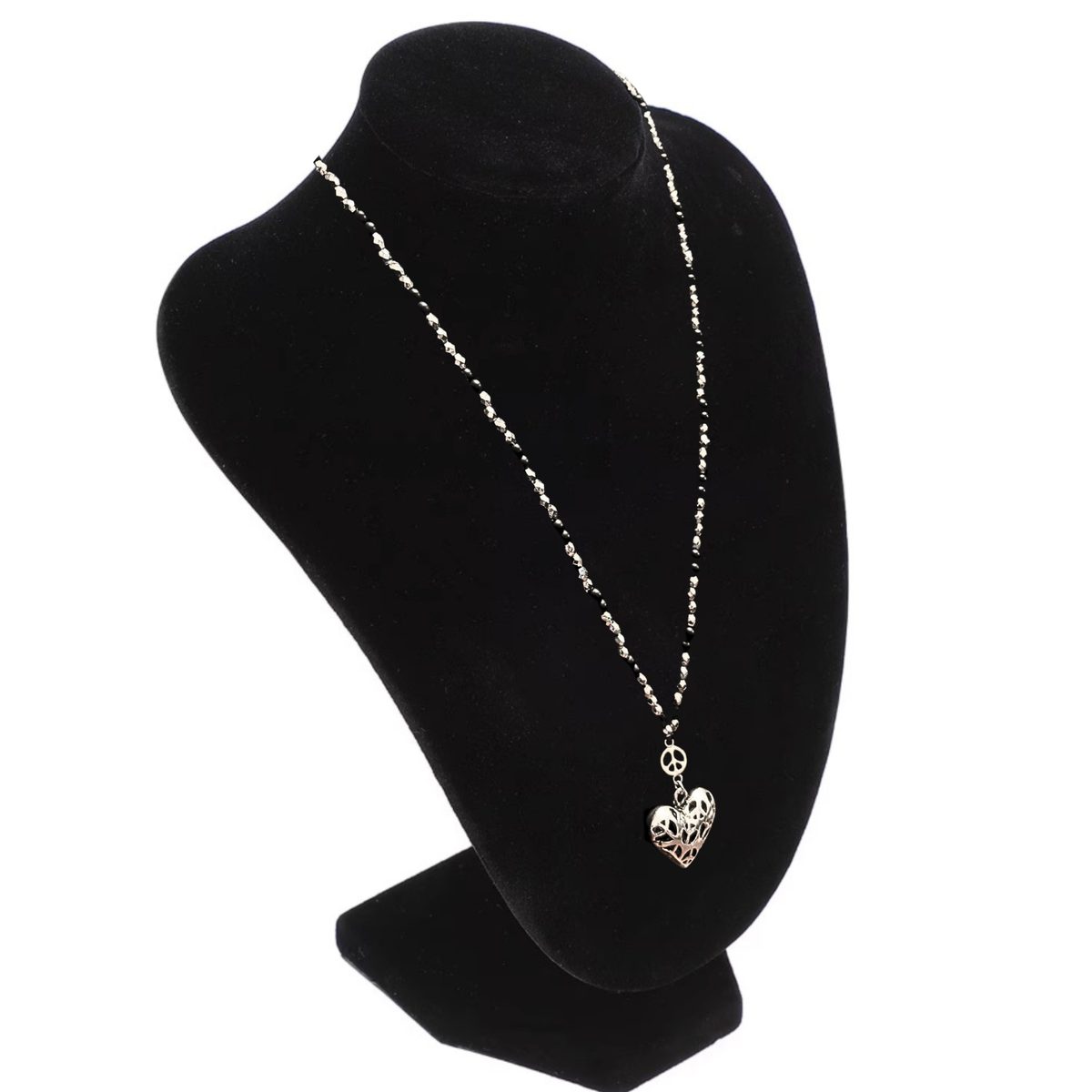 Retro Peace Sign Handbeaded Necklace