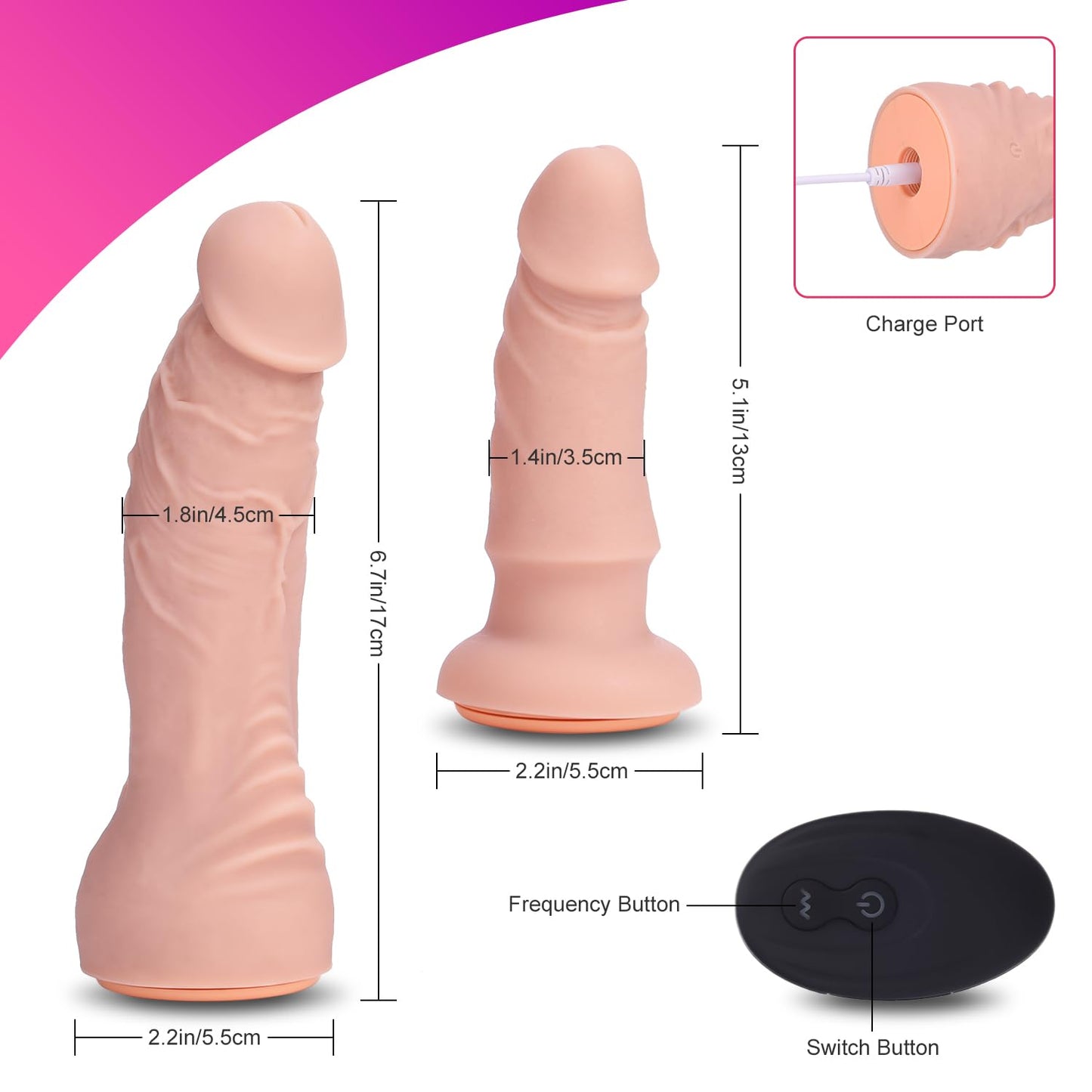 Harness Strap-On Vibration Realistic Dildos with 10 Strong Modes 2 Dildos Silicone Anal G-spot Stimulation Adjustable Strapless Sex Toys for Female Couple Lesbian | Remote Control