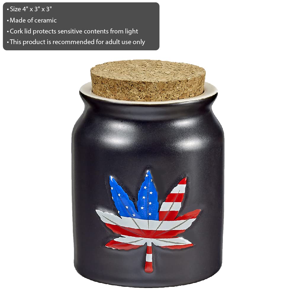 FASHIONCRAFT Patriotic Embossed Leaf Stash Jar