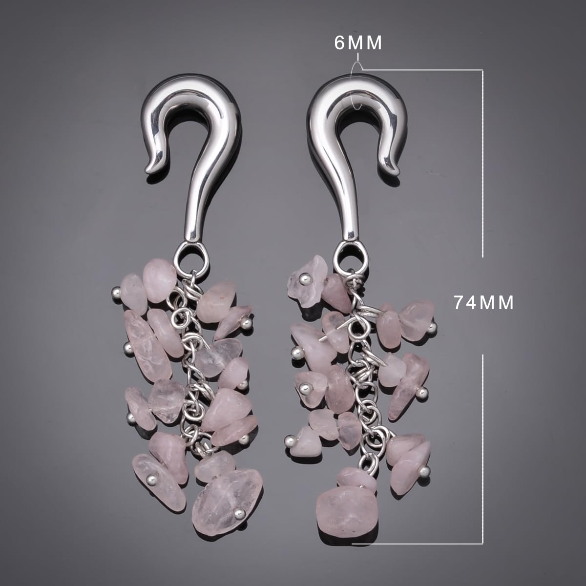 2G Ear Hanger Dangle Plug Gauges For Women 6mm Ear Gauge Weighted Plug Stainless Steel Ear Weight Stretcher Piercing Earrings Women Body Piercing Jewelry