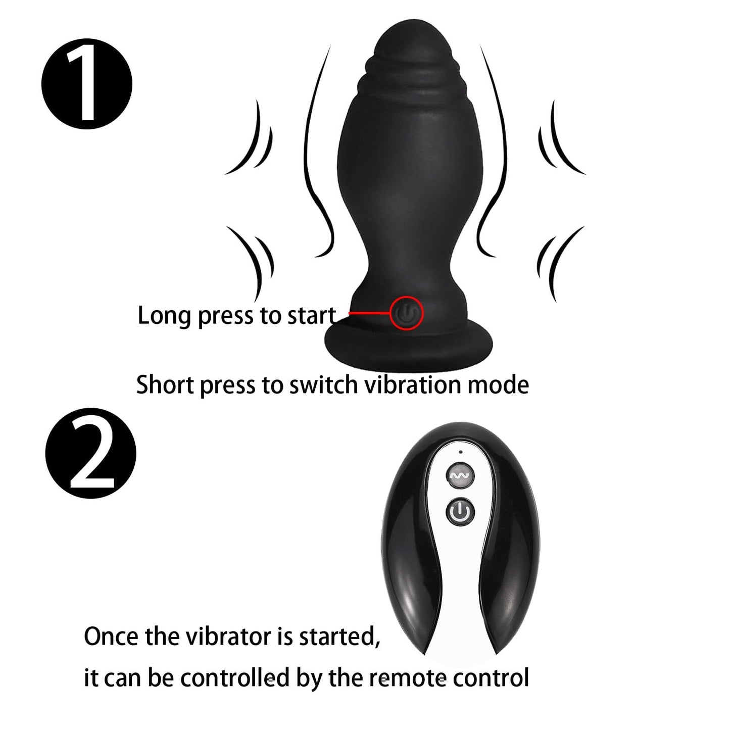 Bunny Tail Anal Plug Vibrator, Soft Silicone Butt Plug with Pink Faux Fur, Wireless Remote Control Design, Rabbit Tail Trainer for Adult Sex Toys for Role Play Cosplay Women, Men and Couples, Cute Sex